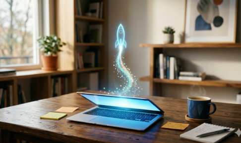 会社員エンジニアがClaude CodeなどのAIツールを使って個人開発でWebサービスをリリースするイメージ