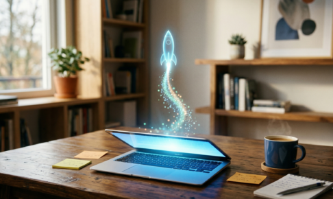 会社員エンジニアがClaude CodeなどのAIツールを使って個人開発でWebサービスをリリースするイメージ